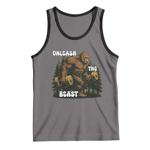 Unleash The Beast Tank Top Funny Bigfoot Fitness Workout Gift TS12 Deep Heather Black Print Your Wear