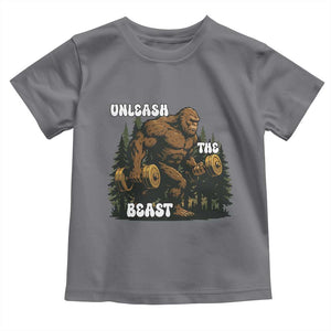 Unleash The Beast Toddler T Shirt Funny Bigfoot Fitness Workout Gift TS12 Charcoal Print Your Wear
