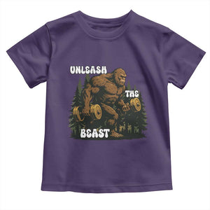 Unleash The Beast Toddler T Shirt Funny Bigfoot Fitness Workout Gift TS12 Purple Print Your Wear