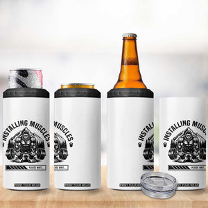 Installing Muscles Please Wait 4 in 1 Can Cooler Tumbler Bigfoot Funny Gym Workout Gift TS12 Print Your Wear