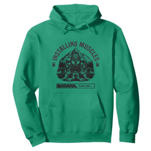 Installing Muscles Please Wait Hoodie Bigfoot Funny Gym Workout Gift TS12 Irish Green Print Your Wear