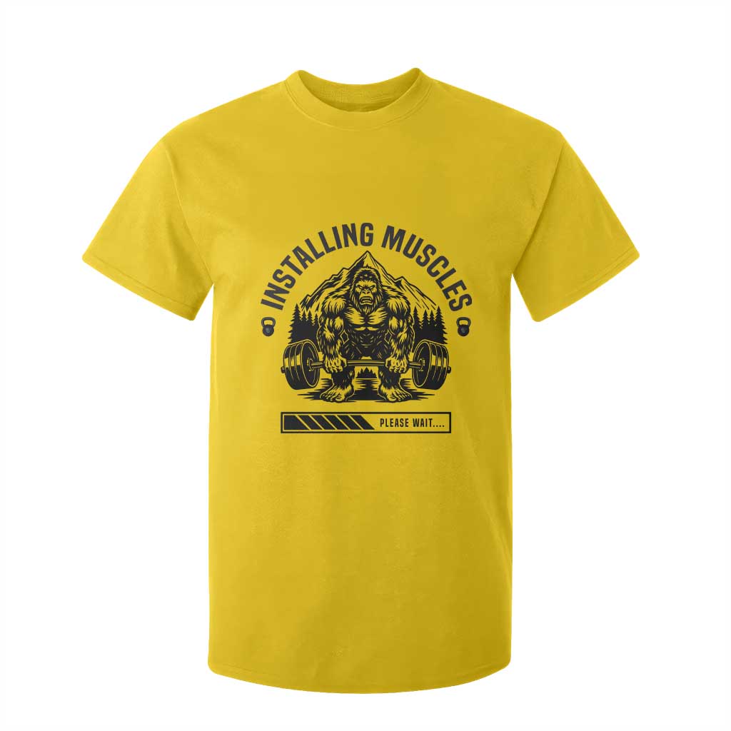 Installing Muscles Please Wait T Shirt For Kid Bigfoot Funny Gym Workout Gift TS12 Daisy Print Your Wear