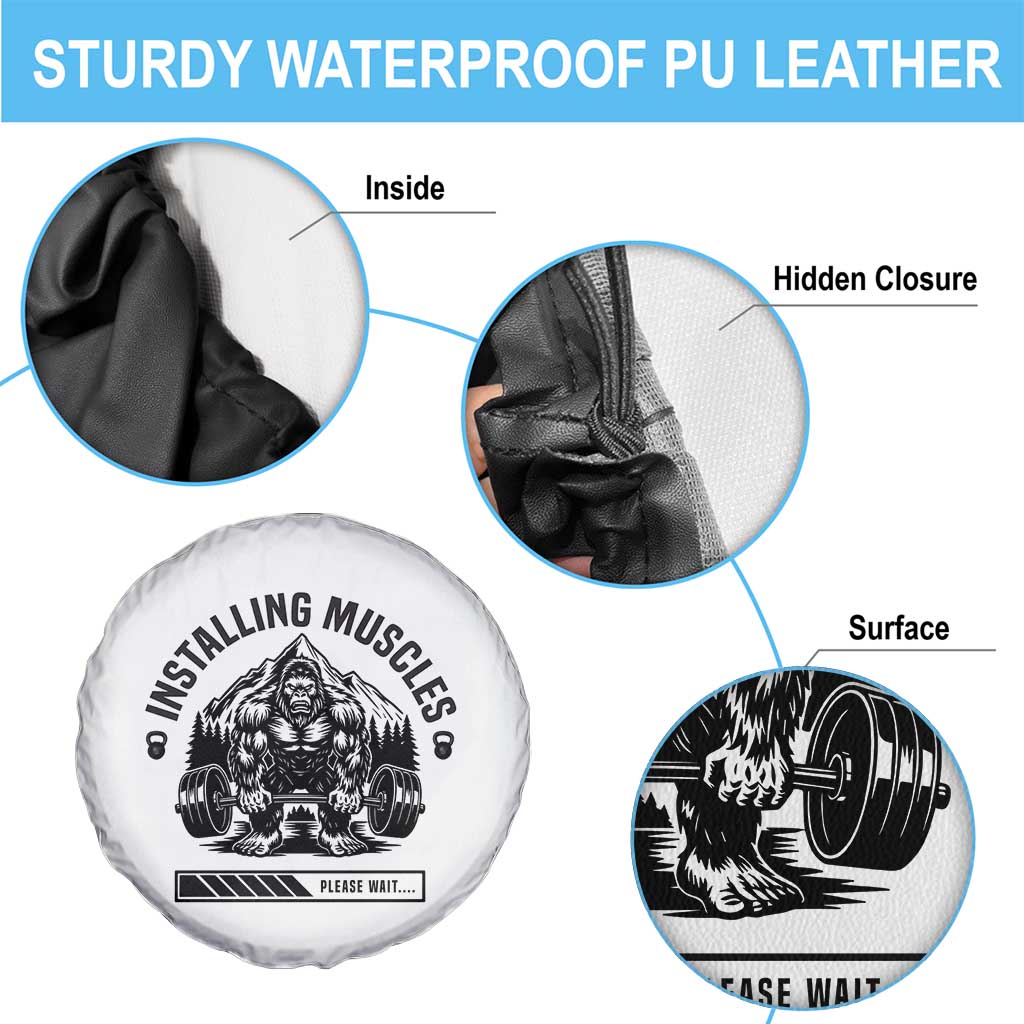 Installing Muscles Please Wait Spare Tire Cover Bigfoot Funny Gym Workout Gift TS12 Print Your Wear