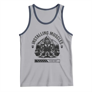 Installing Muscles Please Wait Tank Top Bigfoot Funny Gym Workout Gift TS12 Athletic Heather Navy Print Your Wear