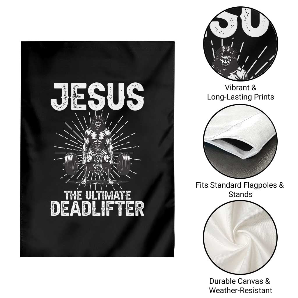 Funny Christian Gym Gift Garden Flag Jesus The Ultimate Deadlifter TS12 Print Your Wear