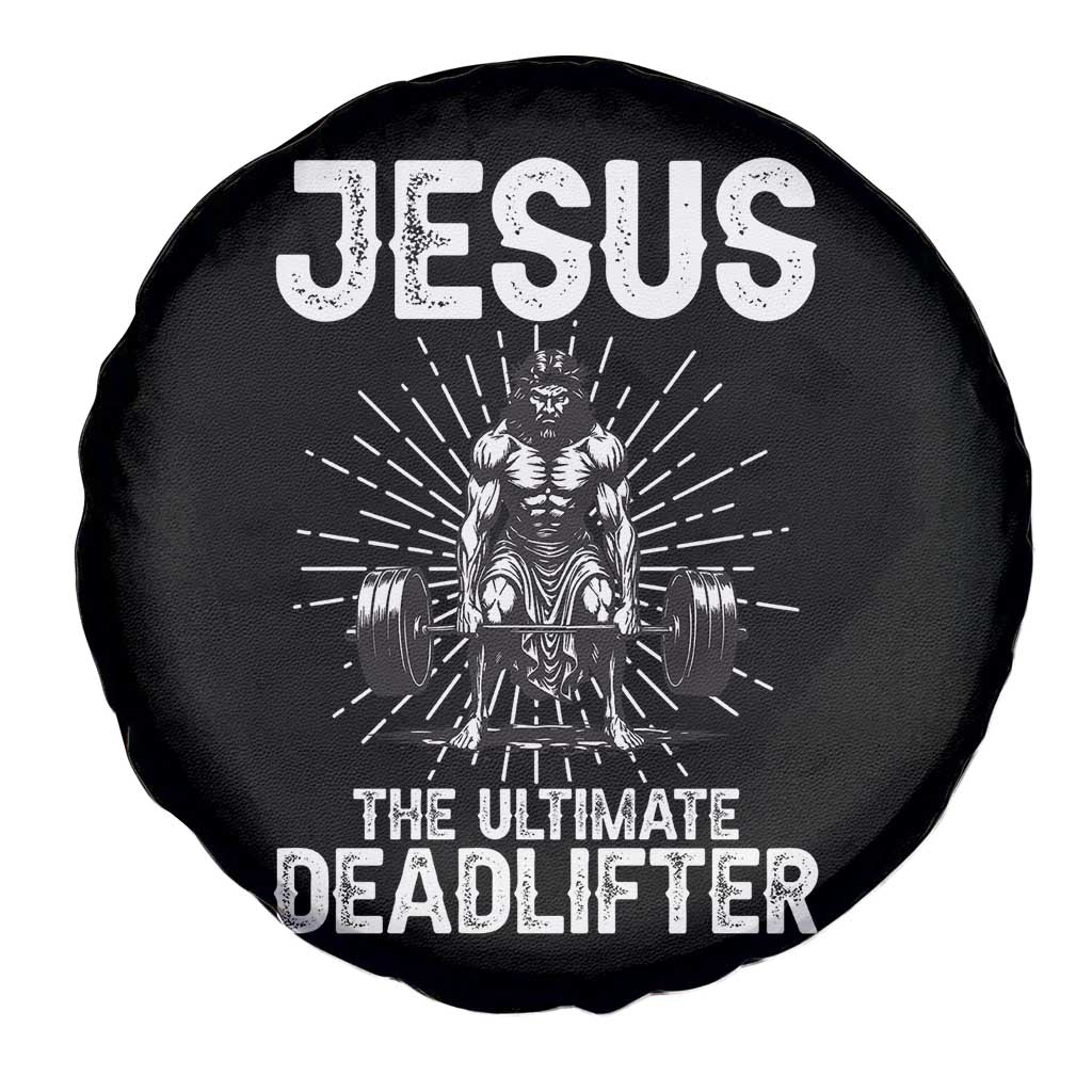 Funny Christian Gym Gift Spare Tire Cover Jesus The Ultimate Deadlifter TS12 Print Your Wear
