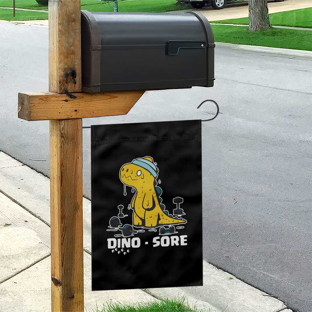 Dino Sore Garden Flag Funny Dinosaur Workout Gift TS12 Print Your Wear