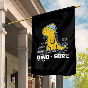 Dino Sore Garden Flag Funny Dinosaur Workout Gift TS12 Print Your Wear