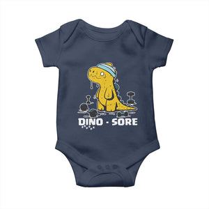 Dino Sore Baby Onesie Funny Dinosaur Workout Gift TS12 Navy Print Your Wear