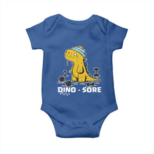 Dino Sore Baby Onesie Funny Dinosaur Workout Gift TS12 Royal Blue Print Your Wear