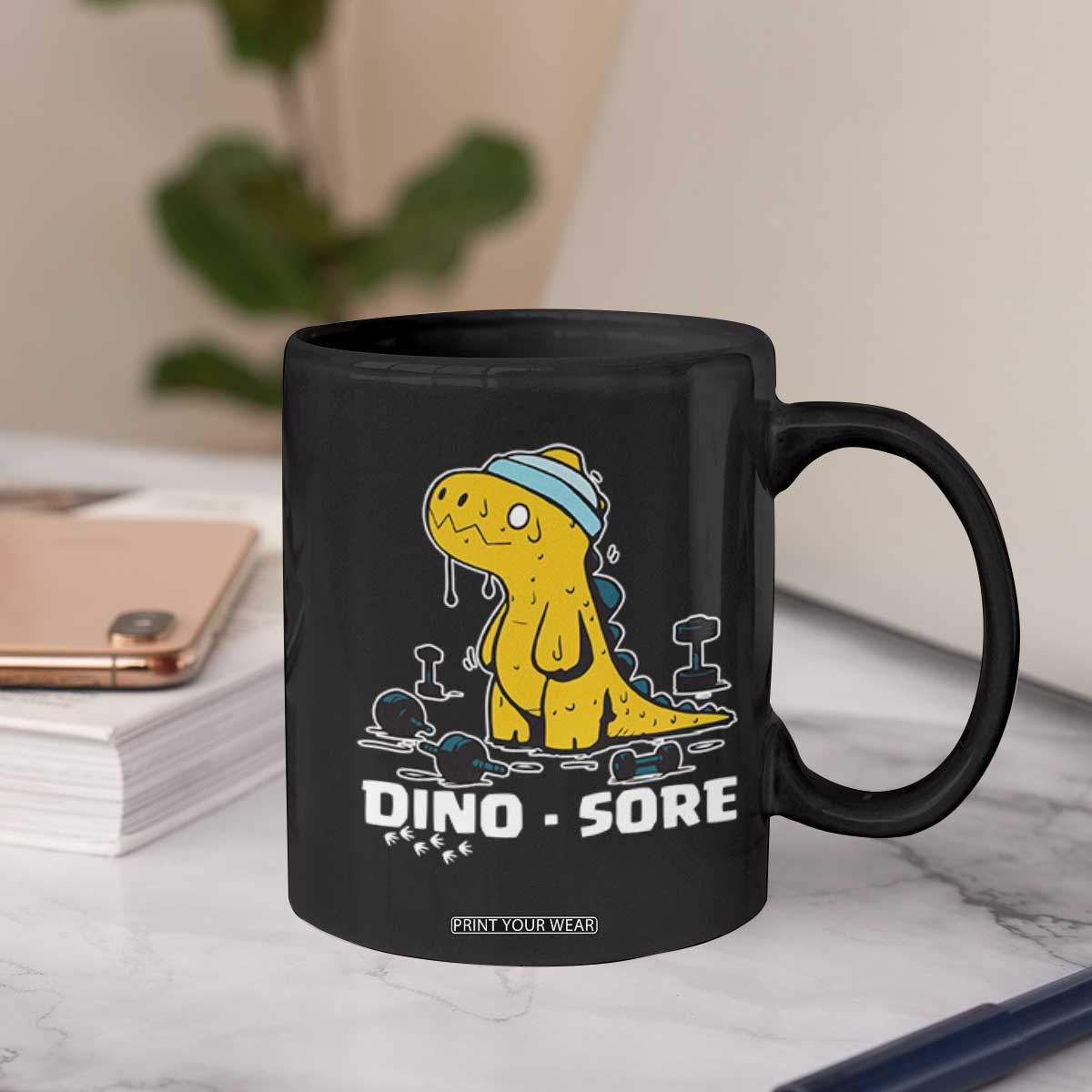Dino Sore Coffee Mug Funny Dinosaur Workout Gift TS12 Print Your Wear