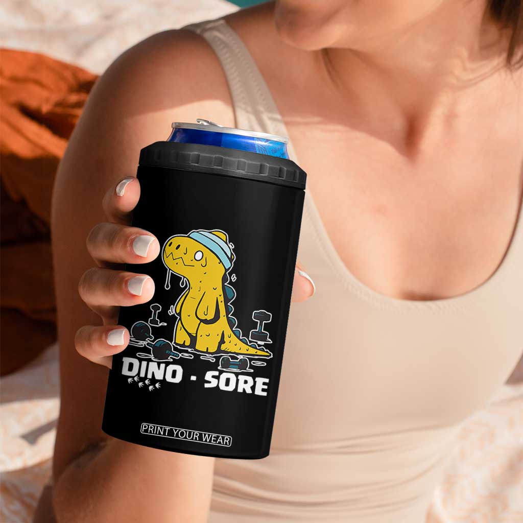 Dino Sore 4 in 1 Can Cooler Tumbler Funny Dinosaur Workout Gift TS12 Print Your Wear