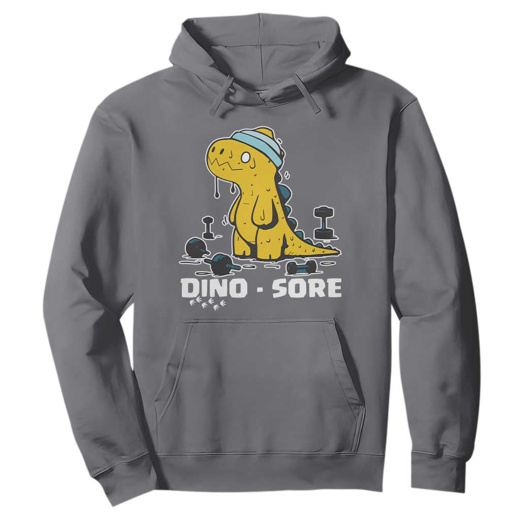 Dino Sore Hoodie Funny Dinosaur Workout Gift TS12 Charcoal Print Your Wear