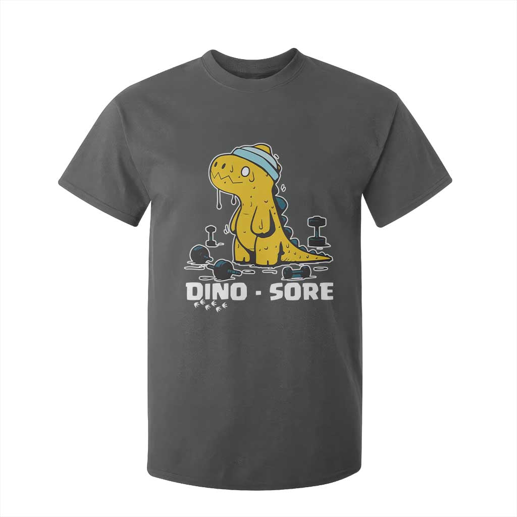 Dino Sore T Shirt For Kid Funny Dinosaur Workout Gift TS12 Dark Heather Print Your Wear