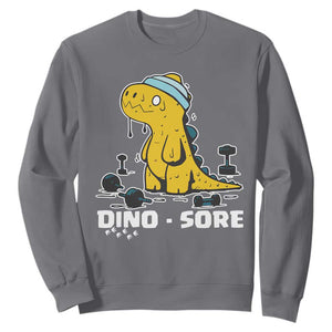 Dino Sore Sweatshirt Funny Dinosaur Workout Gift TS12 Charcoal Print Your Wear