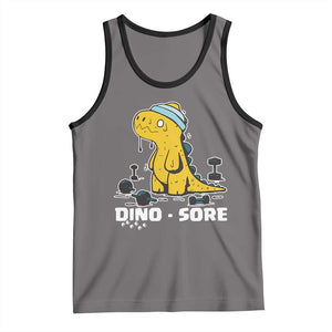 Dino Sore Tank Top Funny Dinosaur Workout Gift TS12 Deep Heather Black Print Your Wear