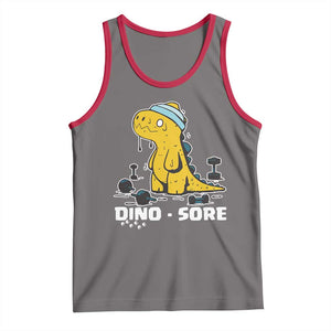 Dino Sore Tank Top Funny Dinosaur Workout Gift TS12 Deep Heather Red Print Your Wear