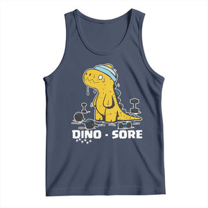 Dino Sore Tank Top Funny Dinosaur Workout Gift TS12 Navy Print Your Wear