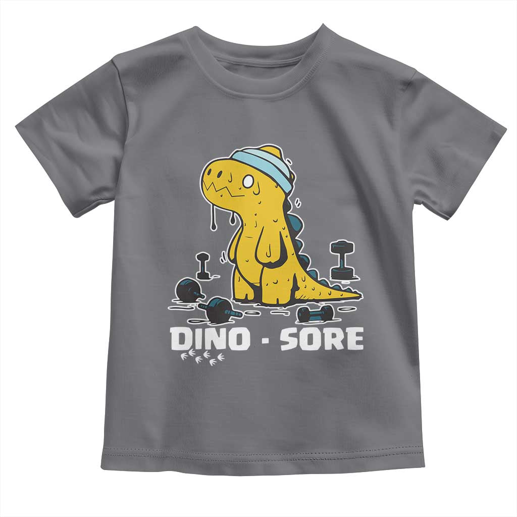 Dino Sore Toddler T Shirt Funny Dinosaur Workout Gift TS12 Charcoal Print Your Wear