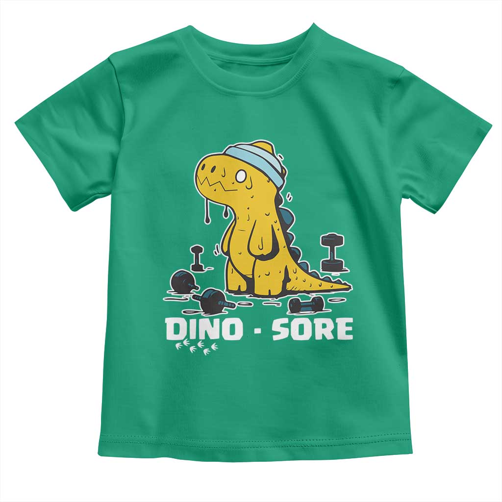 Dino Sore Toddler T Shirt Funny Dinosaur Workout Gift TS12 Irish Green Print Your Wear