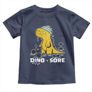 Dino Sore Toddler T Shirt Funny Dinosaur Workout Gift TS12 Navy Print Your Wear