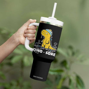 Dino Sore Tumbler With Handle Funny Dinosaur Workout Gift TS12 Print Your Wear