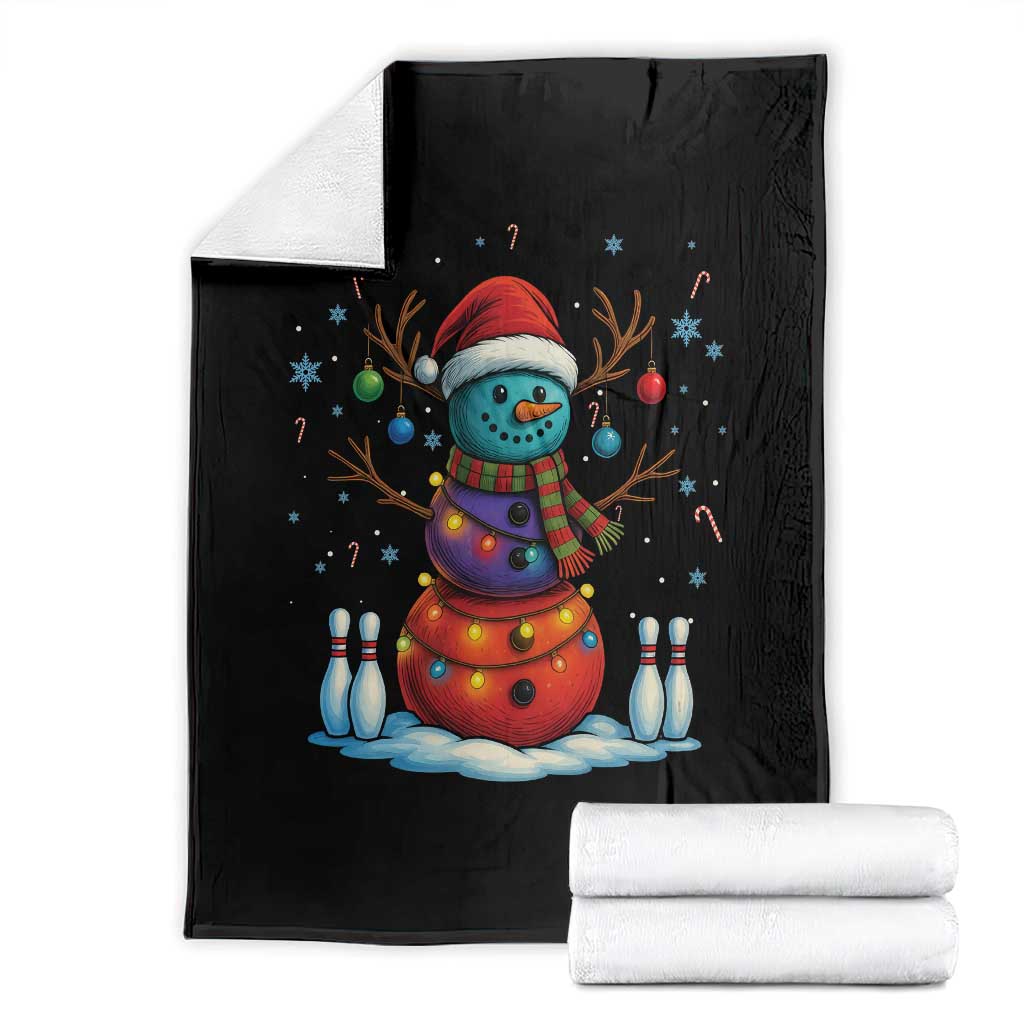 Funny Bowling Christmas Throw Blanket Gift For Bowler TS12 Black Print Your Wear