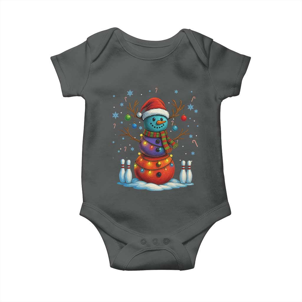 Funny Bowling Christmas Baby Onesie Gift For Bowler TS12 Dark Heather Print Your Wear