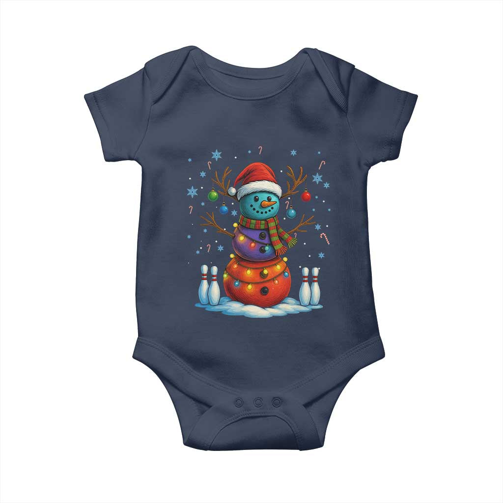 Funny Bowling Christmas Baby Onesie Gift For Bowler TS12 Navy Print Your Wear