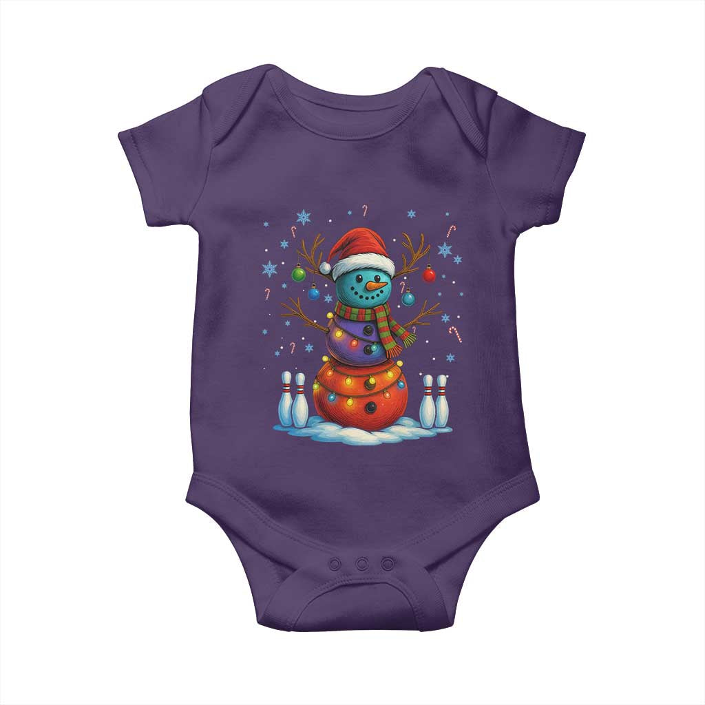 Funny Bowling Christmas Baby Onesie Gift For Bowler TS12 Purple Print Your Wear