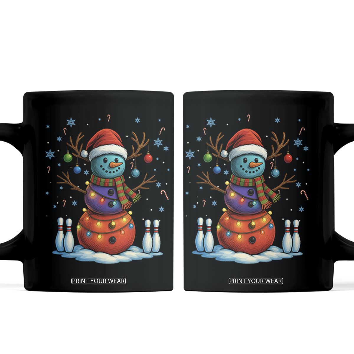 Funny Bowling Christmas Coffee Mug Gift For Bowler TS12 Black Print Your Wear
