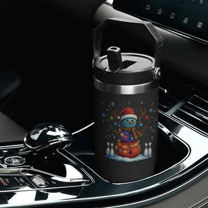 Funny Bowling Christmas Flip Straw Tumbler Gift For Bowler TS12 Print Your Wear