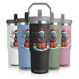 Funny Bowling Christmas Flip Straw Tumbler Gift For Bowler TS12 Print Your Wear