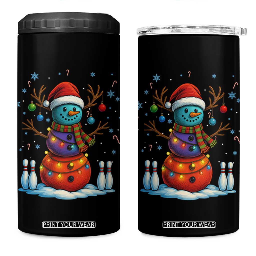 Funny Bowling Christmas 4 in 1 Can Cooler Tumbler Gift For Bowler TS12 One Size: 16 oz Black Print Your Wear