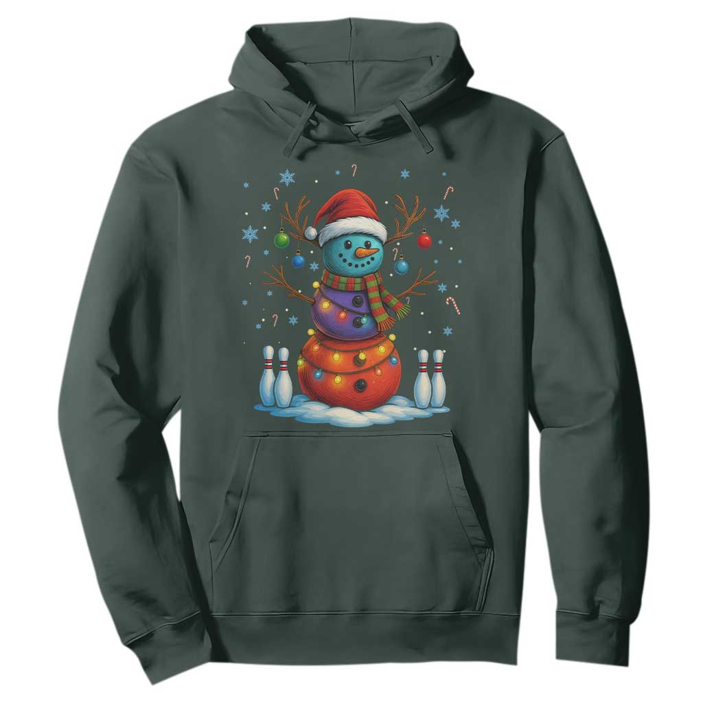 Funny Bowling Christmas Hoodie Gift For Bowler TS12 Dark Forest Green Print Your Wear