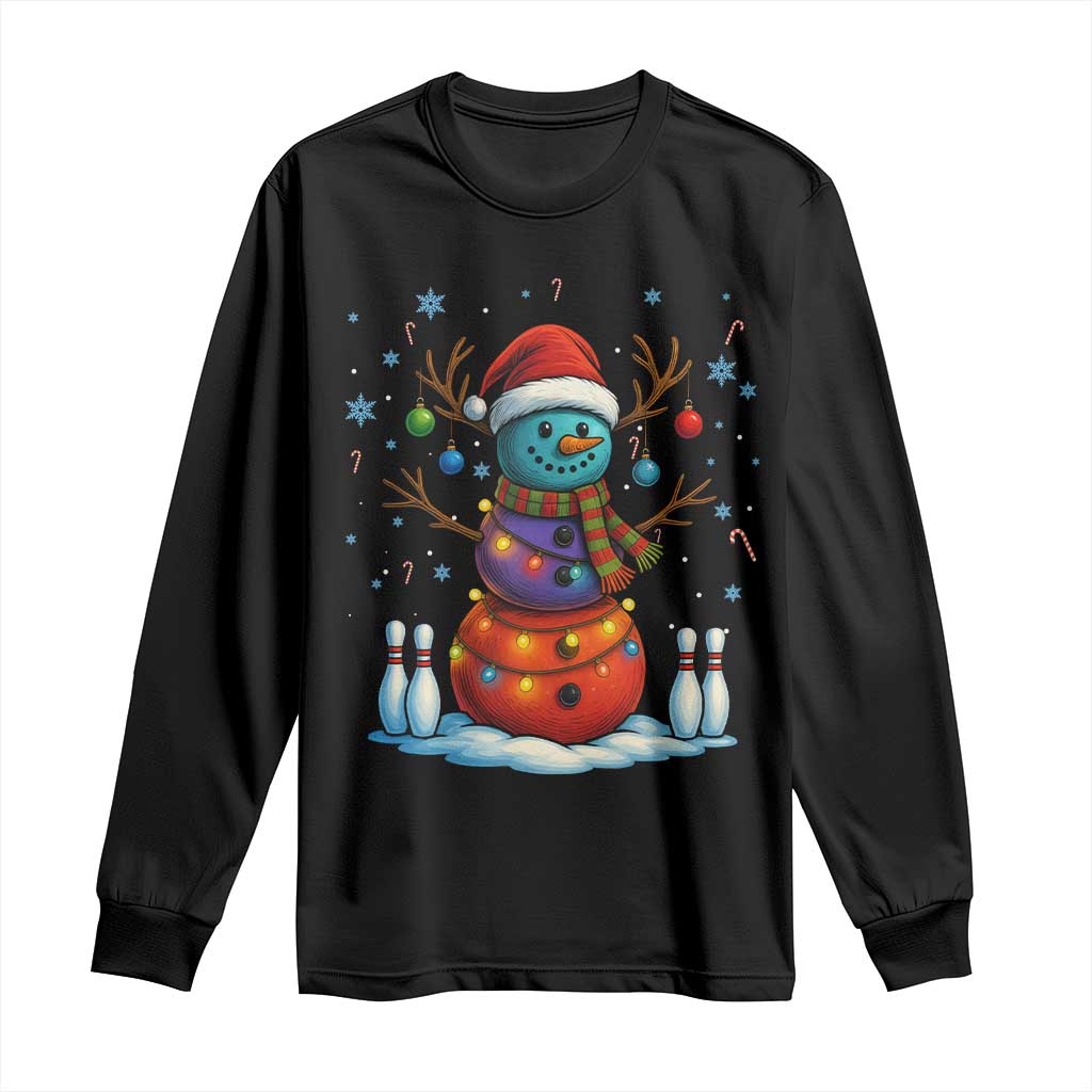 Funny Bowling Christmas Long Sleeve Shirt Gift For Bowler TS12 Black Print Your Wear
