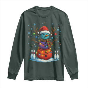Funny Bowling Christmas Long Sleeve Shirt Gift For Bowler TS12 Dark Forest Green Print Your Wear
