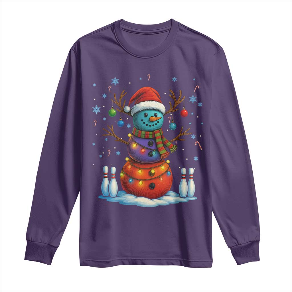 Funny Bowling Christmas Long Sleeve Shirt Gift For Bowler TS12 Purple Print Your Wear