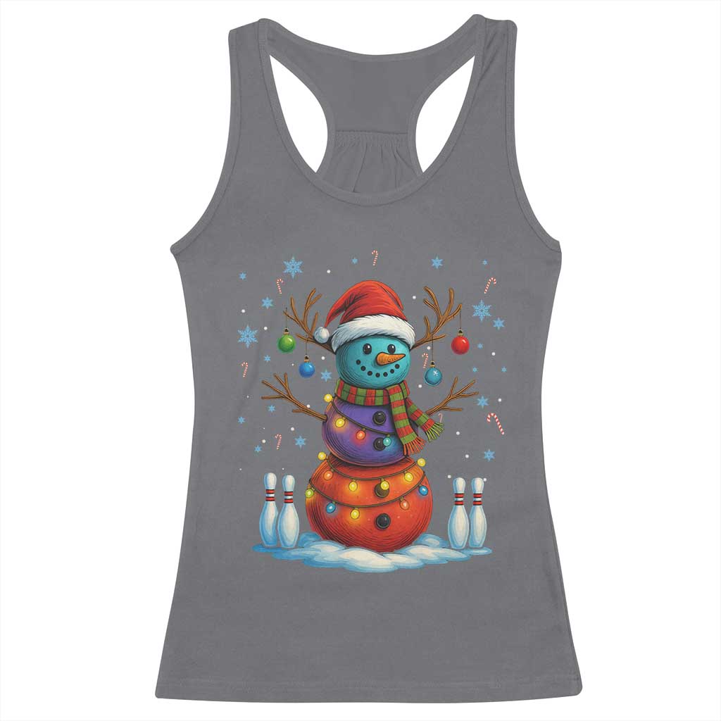 Funny Bowling Christmas Racerback Tank Top Gift For Bowler TS12 Charcoal Print Your Wear