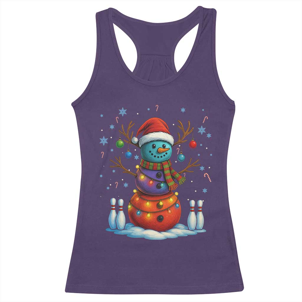 Funny Bowling Christmas Racerback Tank Top Gift For Bowler TS12 Purple Print Your Wear