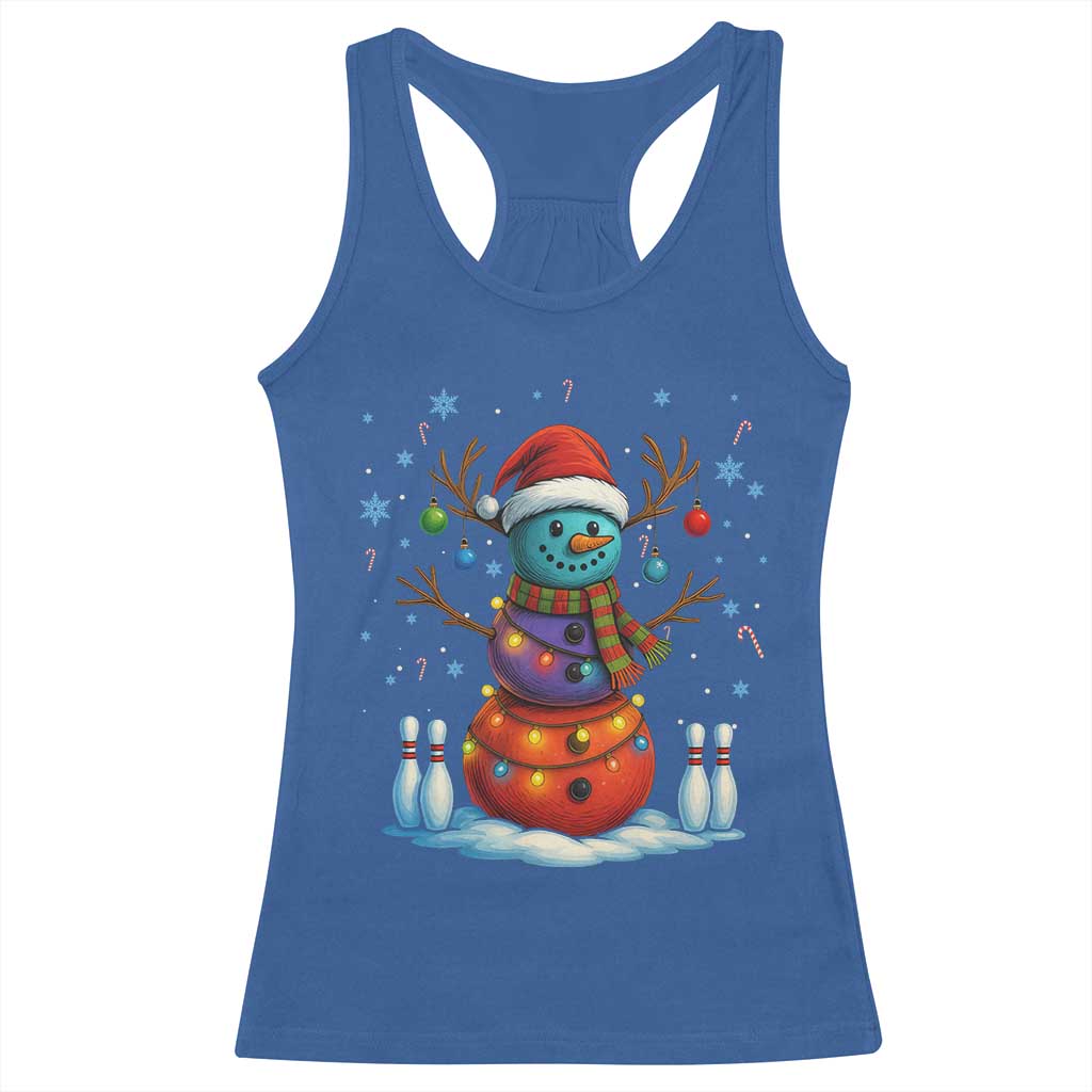 Funny Bowling Christmas Racerback Tank Top Gift For Bowler TS12 Royal Blue Print Your Wear
