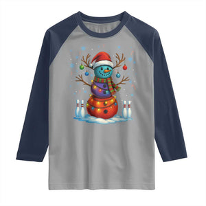 Funny Bowling Christmas Raglan Shirt Gift For Bowler TS12 Sport Gray Navy Print Your Wear