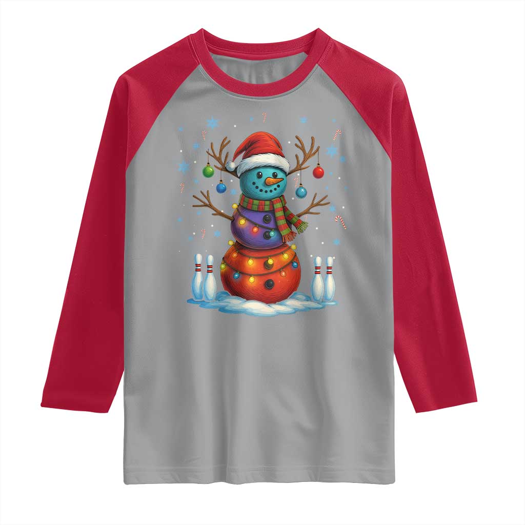 Funny Bowling Christmas Raglan Shirt Gift For Bowler TS12 Sport Gray Red Print Your Wear