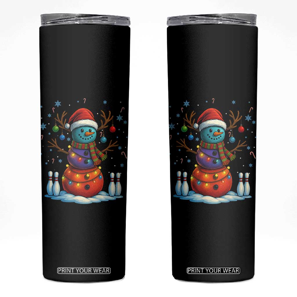Funny Bowling Christmas Skinny Tumbler Gift For Bowler TS12 Black Print Your Wear