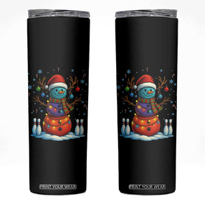 Funny Bowling Christmas Skinny Tumbler Gift For Bowler TS12 Black Print Your Wear