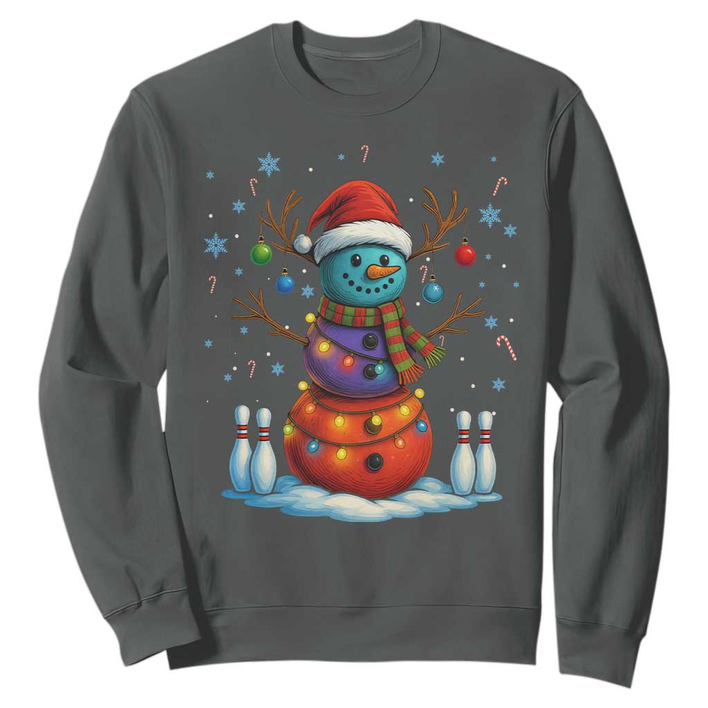 Funny Bowling Christmas Sweatshirt Gift For Bowler TS12 Dark Heather Print Your Wear