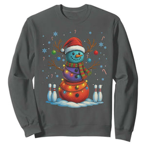 Funny Bowling Christmas Sweatshirt Gift For Bowler TS12 Dark Heather Print Your Wear