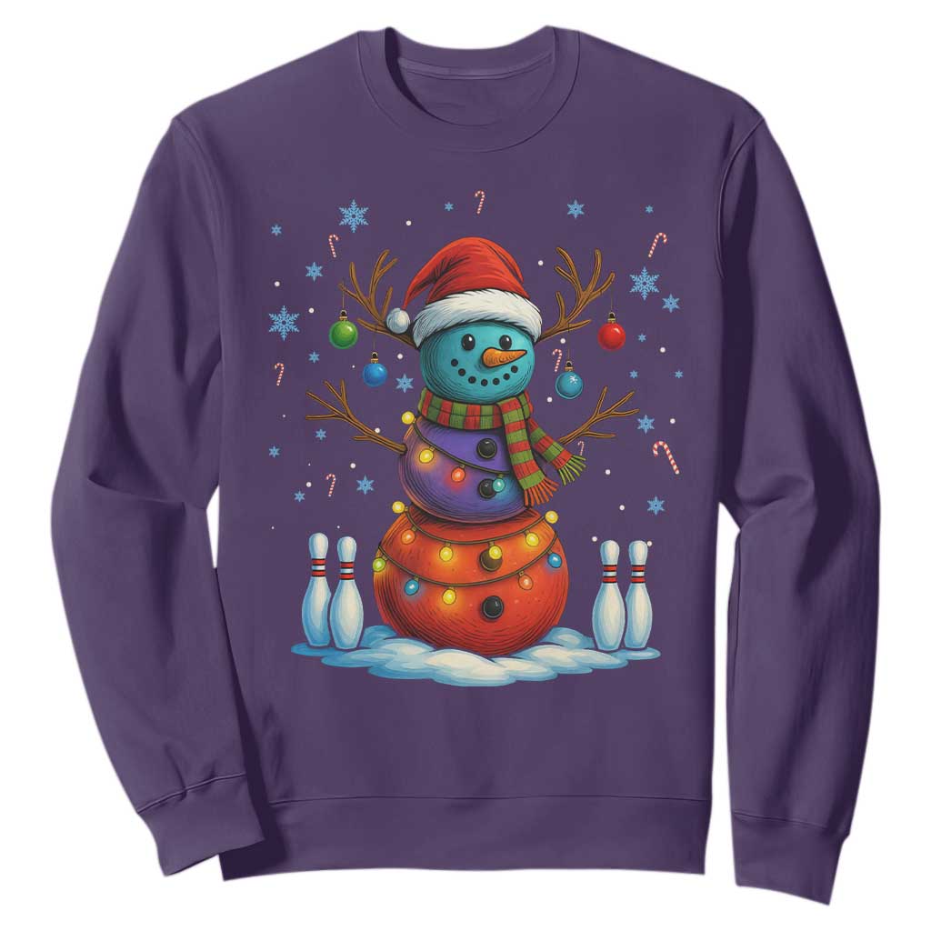 Funny Bowling Christmas Sweatshirt Gift For Bowler TS12 Purple Print Your Wear