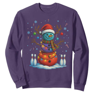 Funny Bowling Christmas Sweatshirt Gift For Bowler TS12 Purple Print Your Wear