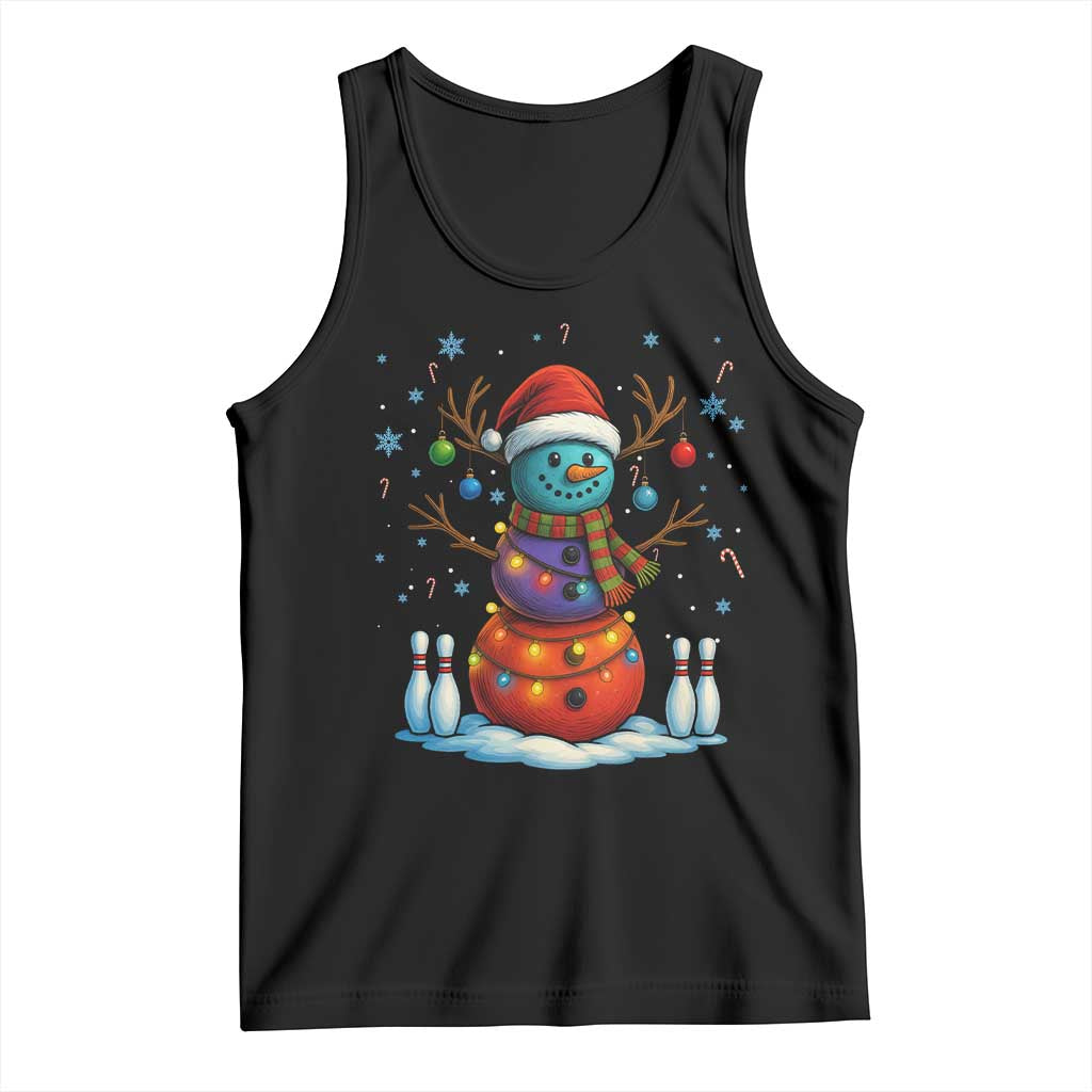 Funny Bowling Christmas Tank Top Gift For Bowler TS12 Black Print Your Wear